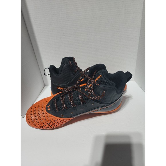 New UNDER ARMOUR HAMMER MC FOOTBALL CLEATS, US MENS 12 3021193-800, BLACK ORANGE main image 5
